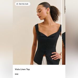 Reformation Viola Linen Top in Black